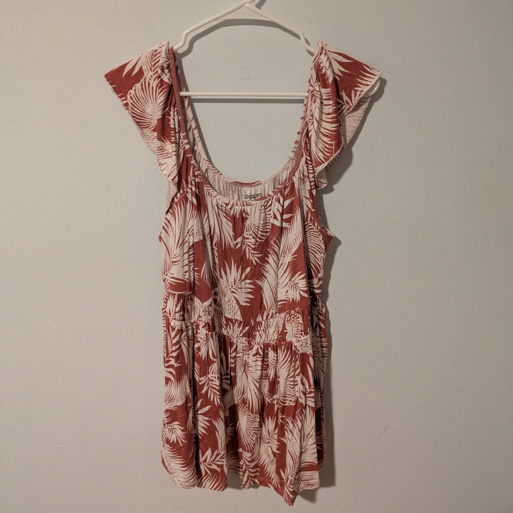 Torrid Pink & White Super Soft Square Neck Cinched Waist Babydoll Tank Size 2X